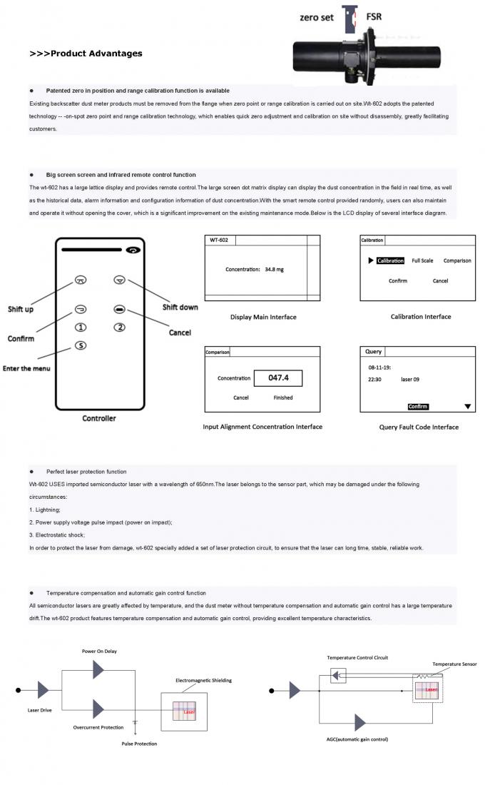 WT602 Lazer Toz &Ouml;l&ccedil;&uuml;c&uuml;s&uuml; CEMS kazan ve end&uuml;striyel emisyon sistemleri i&ccedil;in ger&ccedil;ek zamanlı PM izleme 3